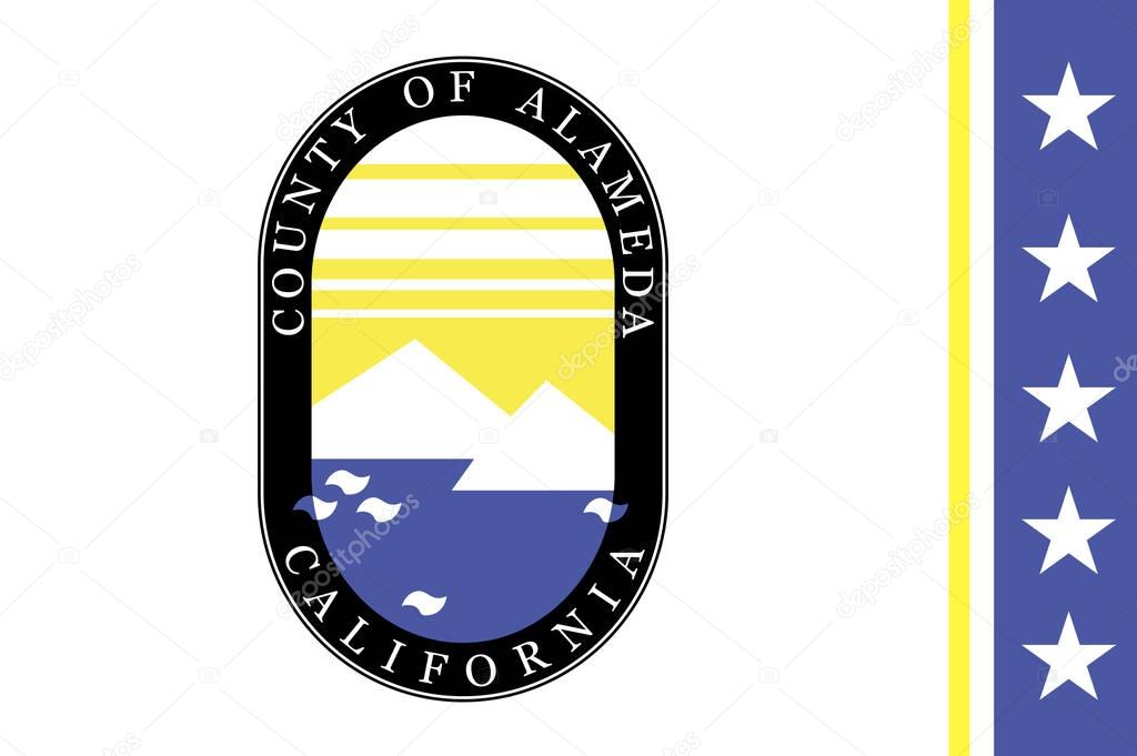 The flag of the district of Alameda. USA