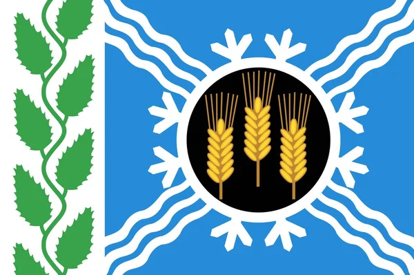 Bandera Del Distrito Krapivi Región Kemerovo —  Fotos de Stock