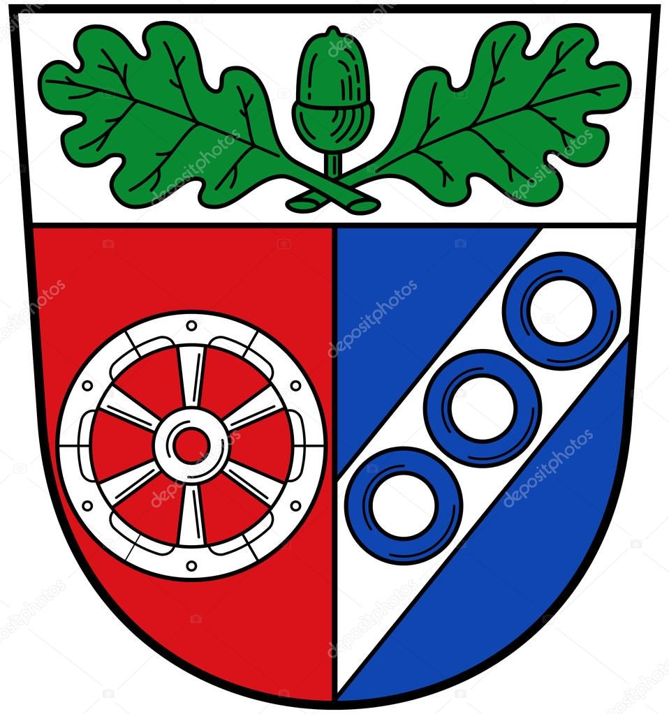 The coat of arms of the Aschaffenburg area. Germany
