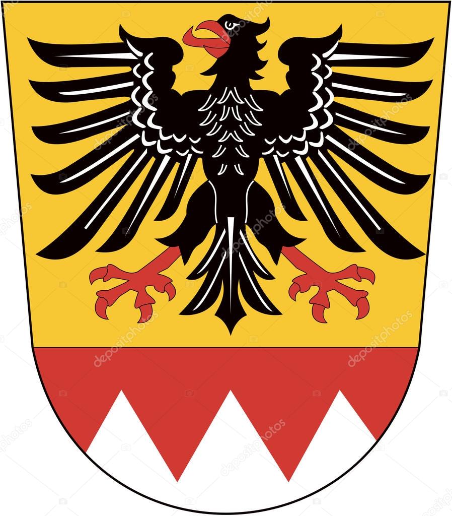 The coat of arms of the Schweinfurt district. Germany
