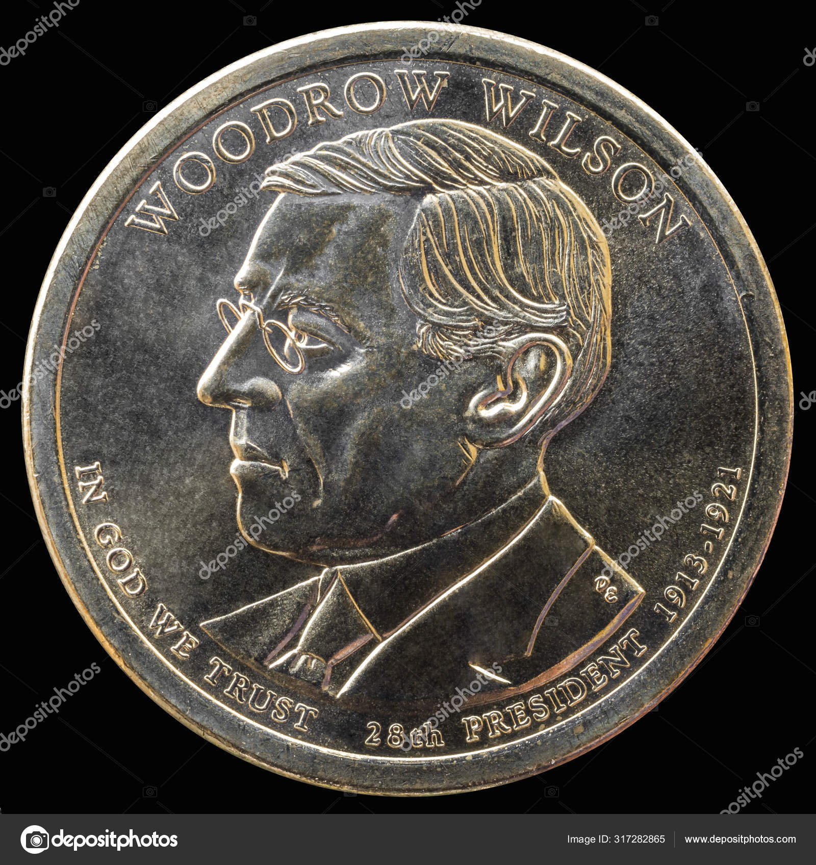 1美元硬币第28届美利坚合众国总统—— 库存社论照片© MAKEEVVLADIMIR.MAIL.RU #317282865