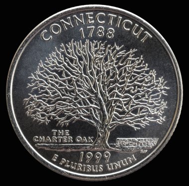 25 Amerikan Doları. Eyaletler ve bölgeler. Connecticut