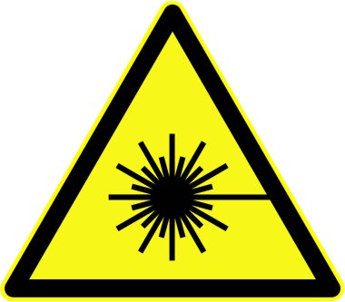 Uyarı işareti. Lazer radyasyonu. Çizim