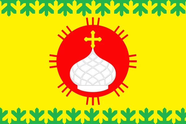 Flaga Miejskiej Miejscowości Troitsko Pechorsk Republika Komi Rosja — Zdjęcie stockowe
