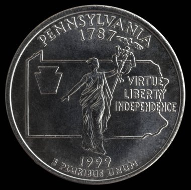 25 Amerikan Doları. Eyaletler ve bölgeler. Pennsylvania
