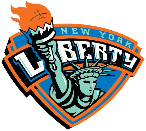 Het Embleem Van Vrouwenbasketbalclub New York Liberty Usa Geïsoleerd Witte — Stockfoto