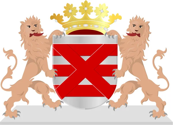 Coat of arms of the city of Enschede. Netherlands