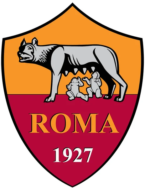 Έμβλημα Της Ποδοσφαιρικής Ομάδας Ρόμα Ιταλία — Φωτογραφία Αρχείου