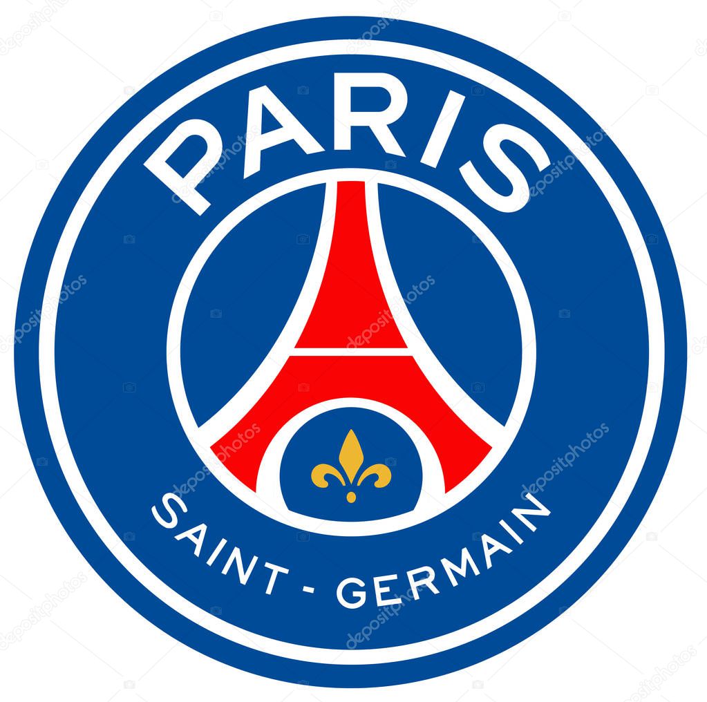 The emblem of the football club Paris Saint-Germain. France
