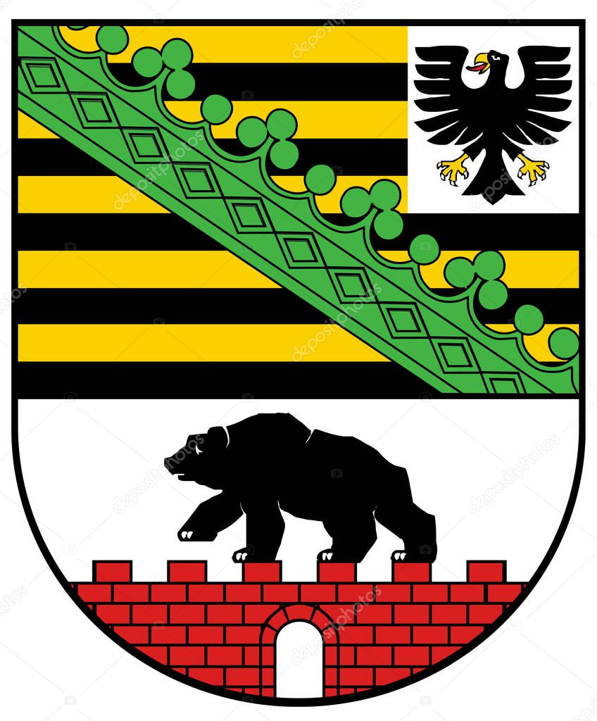 Coat of arms of the state of Saxony-Anhalt. Germany