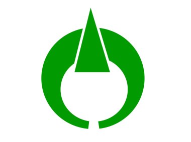 Oguni köyünün bayrağı. Japonya