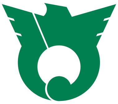 Hatoyama köyünün arması. Saitama Bölgesi. Japonya