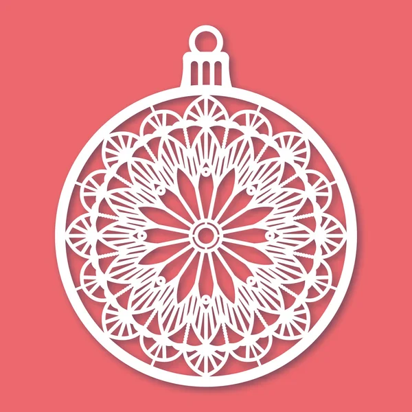 Рождественский бал со снежинкой. Шаблон лазерной резки — стоковый вектор