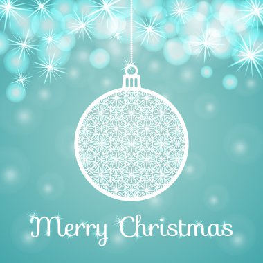 Ajur Noel Top Kağıt mavi zemin üzerine.