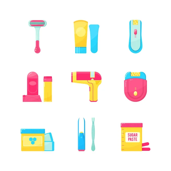 Icons set epilasyon veya saç kaldırma.