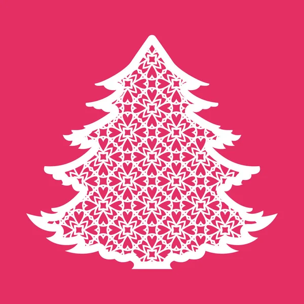 Árbol de Navidad con patrón geométrico — Vector de stock