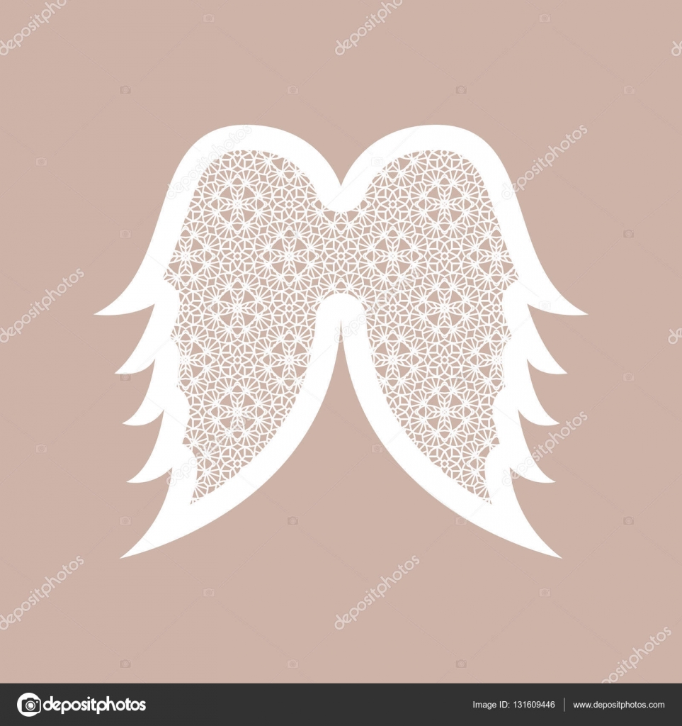 christmas angel wings with geometric pattern laser cutting temp