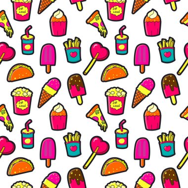 Seamless pattern with cute elements clipart