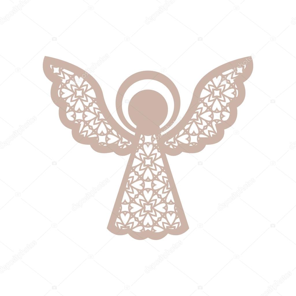 Silueta de angel para recortar | Angel de Navidad con diseño geométrico