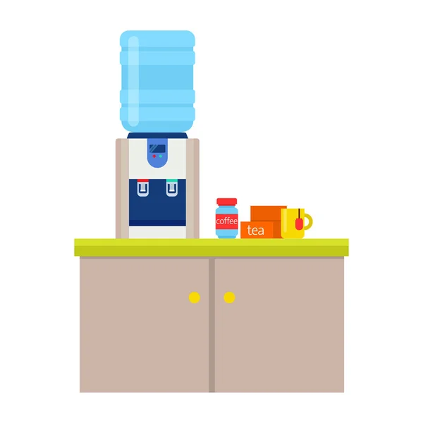 Refrigeratore d'acqua e bottiglia — Vettoriale Stock