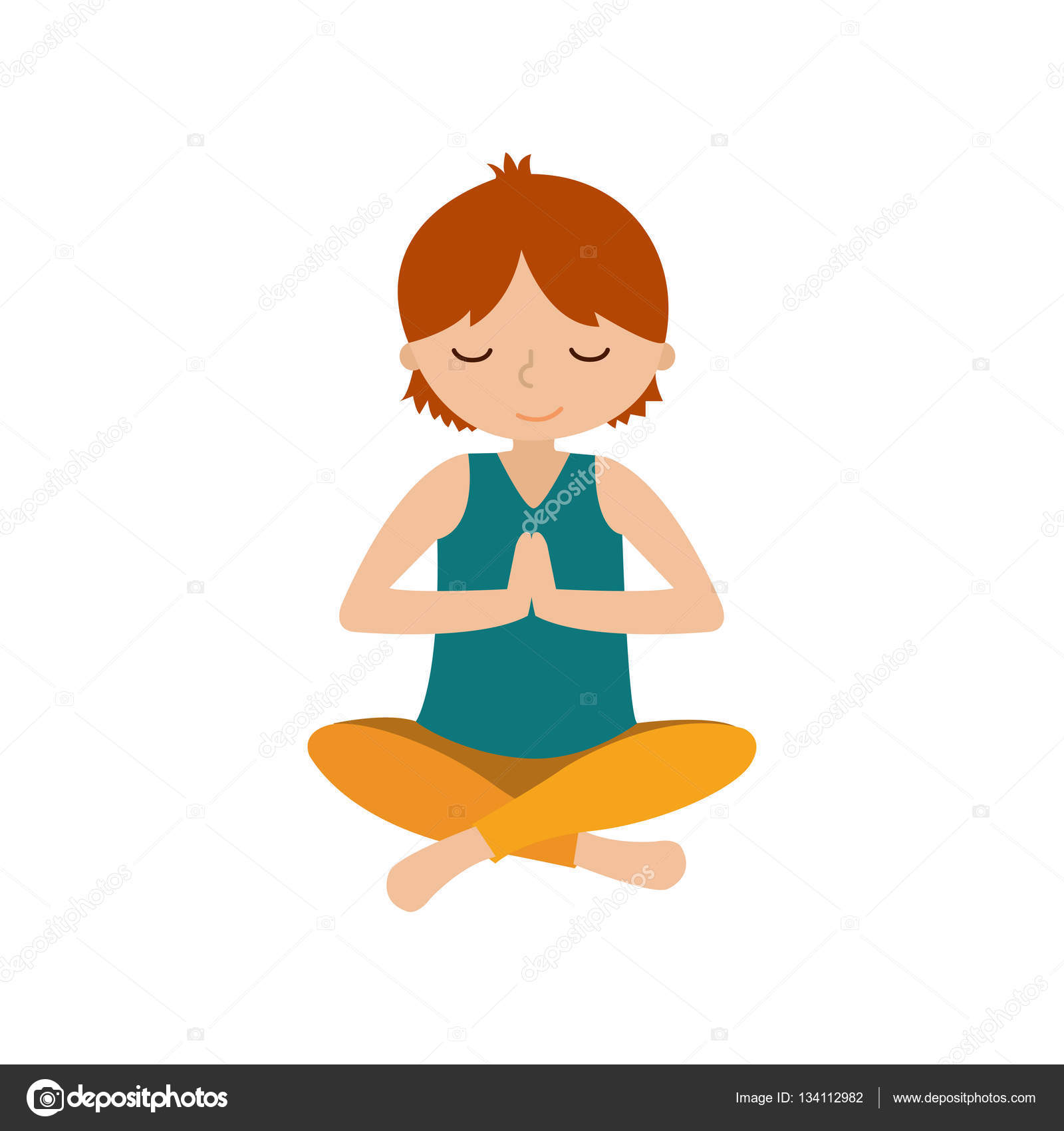 Cute Kids Different Yoga Poses On Stock Vector (Royalty Free
