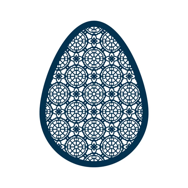 Пасхальное яйцо с геометрическим рисунком. Шаблон лазерной резки — стоковый вектор