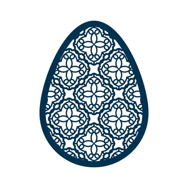 Uovo di Pasqua con motivo geometrico. Modello di taglio laser — Vettoriale Stock
