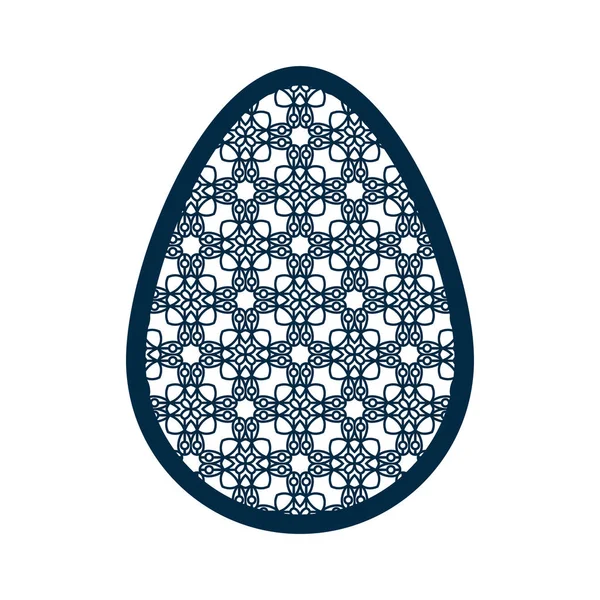 Пасхальное яйцо с геометрическим рисунком. Шаблон лазерной резки — стоковый вектор