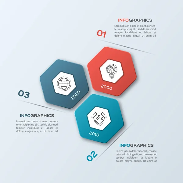 Modèle d'infographie d'entreprise en 3 étapes — Image vectorielle