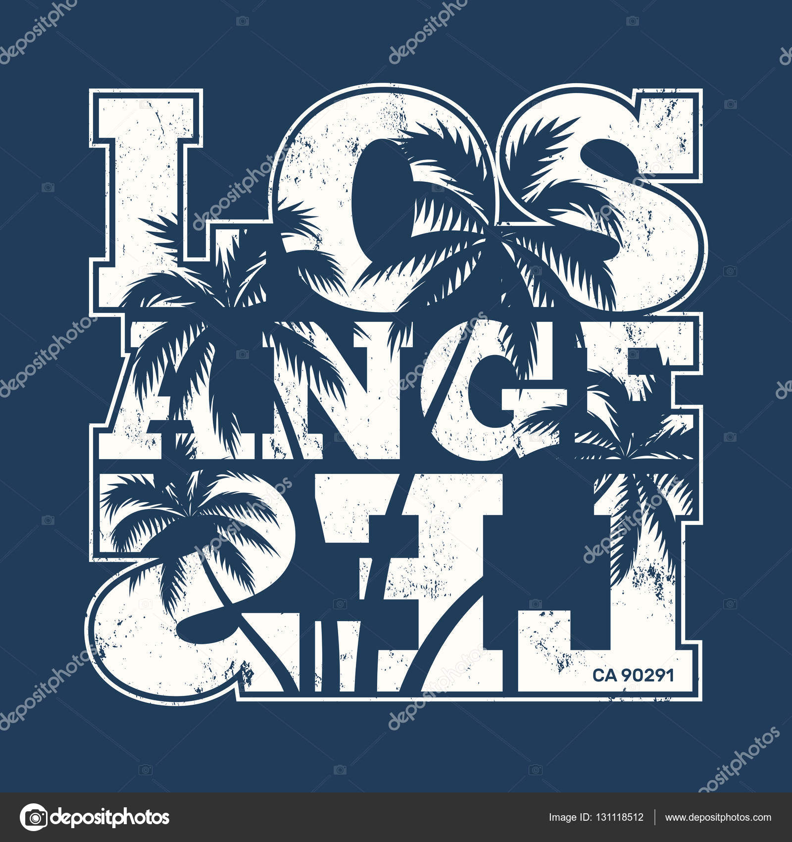 Los Angeles tee print with palm trees. T-shirt design, graphics, stamp,  label, typography. Stock Vector by ©rikkyal 131118512