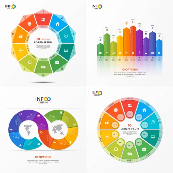 Sada vektorový infographic 10 možnosti šablon — Stockový vektor