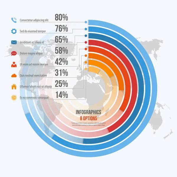 Vector sjabloon voor cirkel informatieve infographics met 8 opties — Stockvector