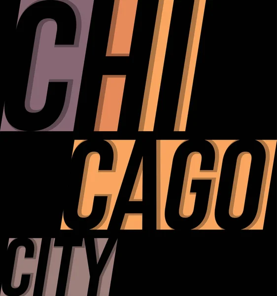 Chicago T-Shirt T-Shirt Design Typografie Druck Grafiken. — Stockvektor