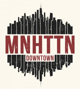 Manhattan New York grafik, t-shirt tasarım, tişört baskı, tipografi, 