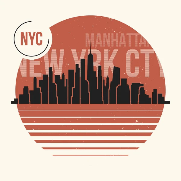 New York City grafiku, t-shirt design, tričko tisk, typografie, emblém. — Stockový vektor