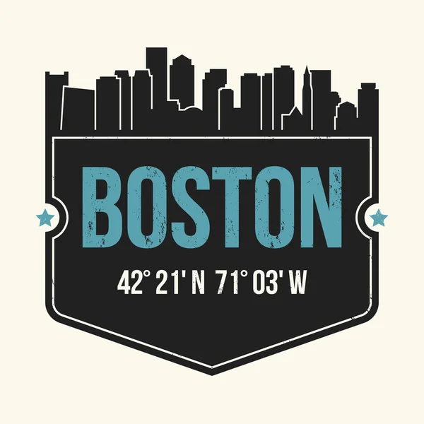 Boston City Grafik, T-Shirt Design, T-Shirt Druck, Typografie, Emblem. — Stockvektor