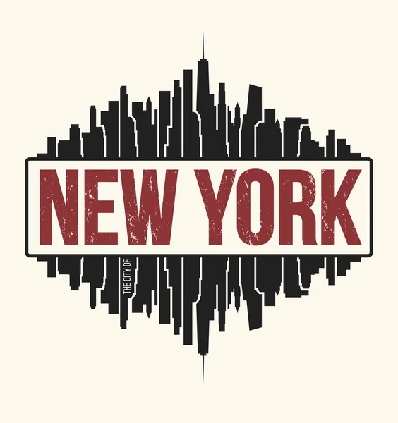 New York City afbeelding, ontwerp van de t-shirt, tee afdrukken, typografie, embleem. — Stockvector