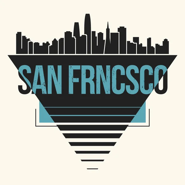 San Francisco Grafik, T-Shirt Design, T-Shirt Druck, Typografie, Emblem. — Stockvektor