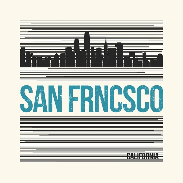 Gráfico de San Francisco, diseño de camiseta, estampado de camiseta, tipografía, emblema . — Vector de stock