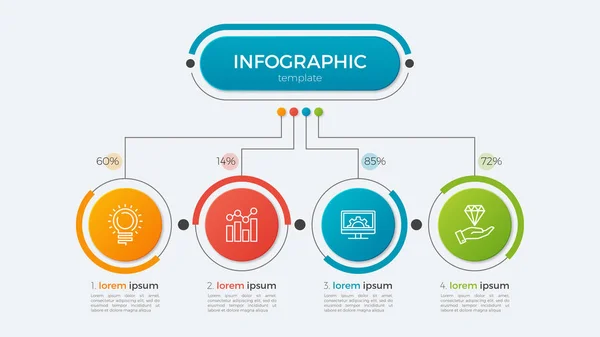 Présentation modèle infographique d'entreprise avec 4 options. — Image vectorielle