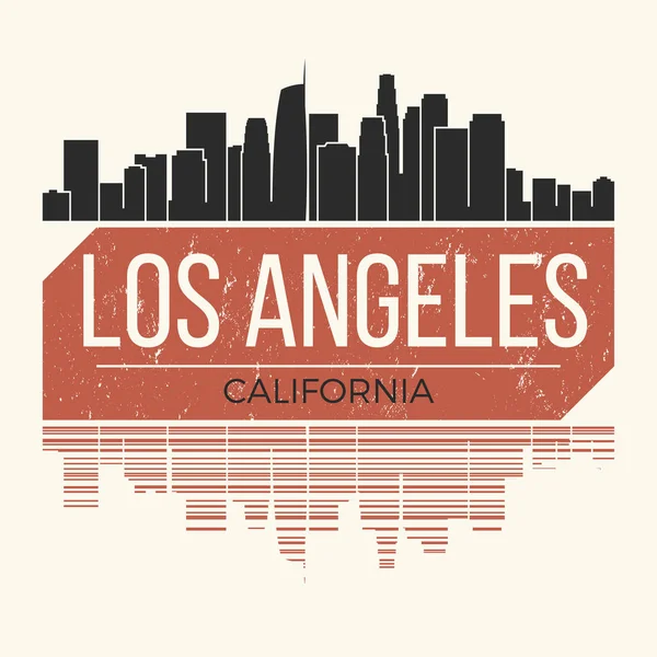 Los Angeles grafiku, t-shirt design, tričko tisk, typografie, embl — Stockový vektor