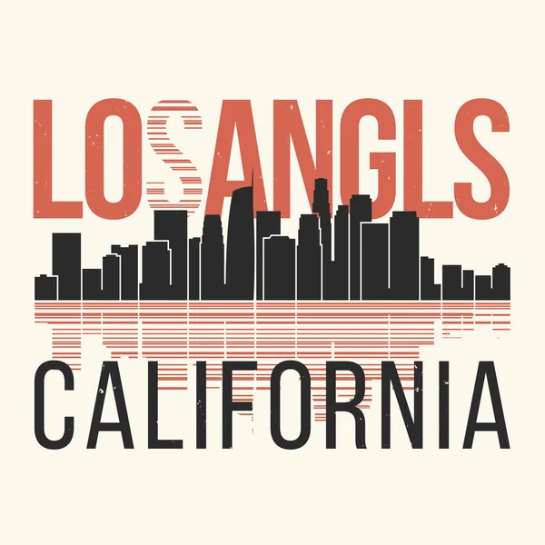 Los Angeles grafiku, t-shirt design, tričko tisk, typografie, embl — Stockový vektor