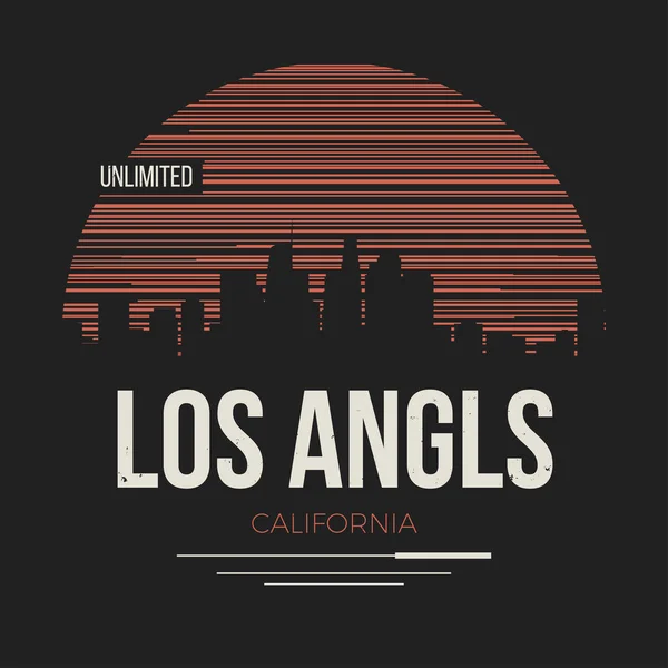 Los Angeles afbeelding, ontwerp van de t-shirt, tee afdrukken, typografie, embl — Stockvector