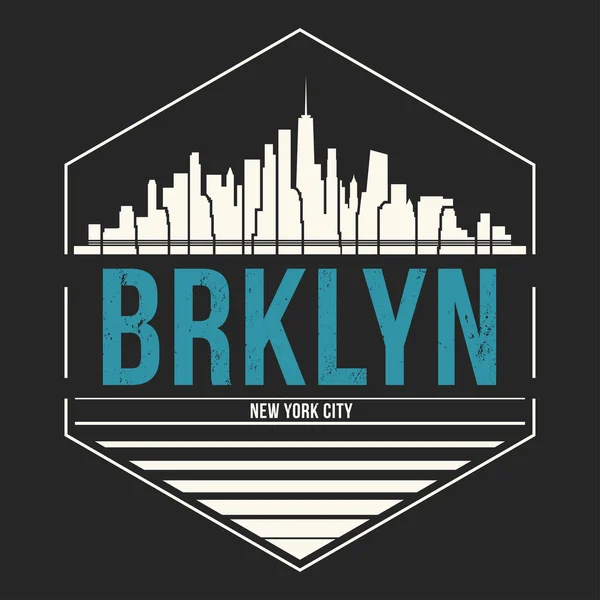 ブルックリン ニューヨーク グラフィック、t シャツ デザイン、t シャツ プリント、タイポグラフィ — ストックベクタ
