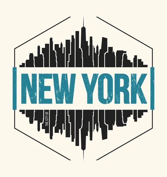 New York City, t-shirt vormgeving, tee afdrukken, typografie — Stockvector