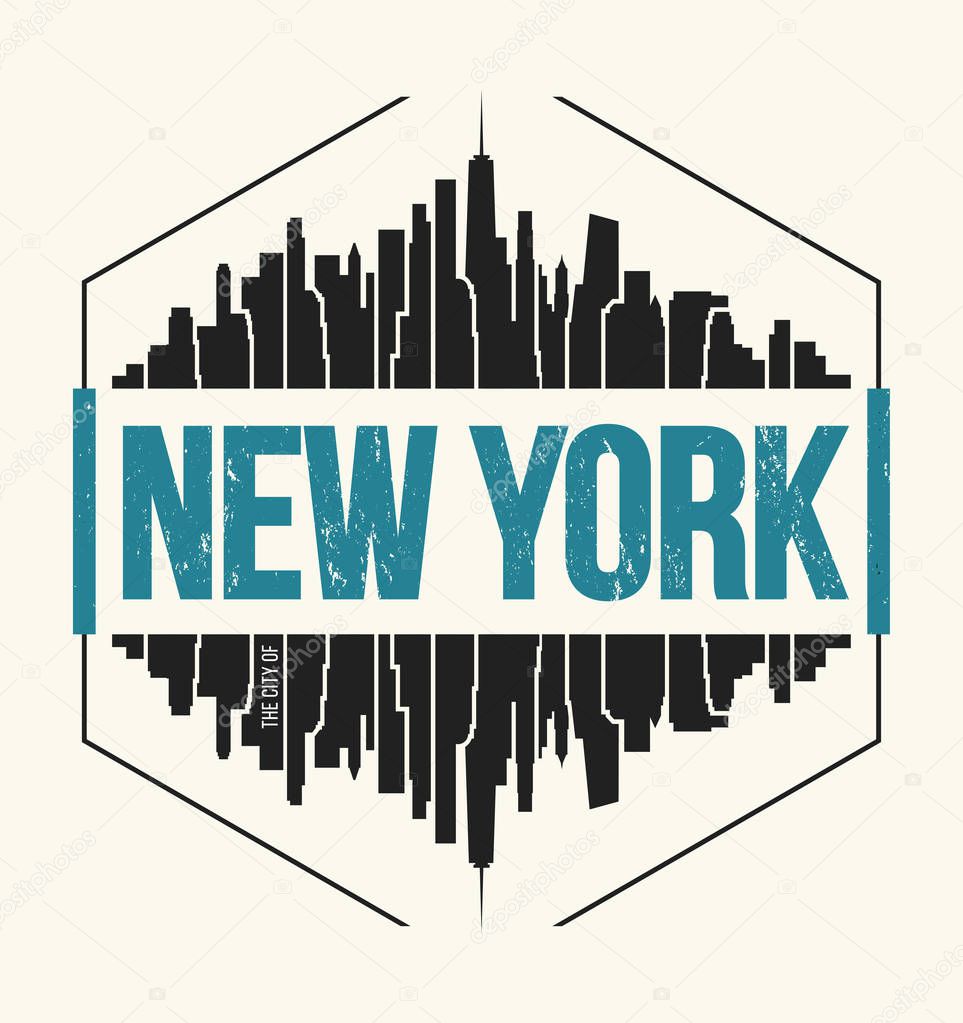 New York City graphic, t-shirt design, tee print, typography