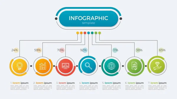 Présentation infographie modèle 7 options — Image vectorielle