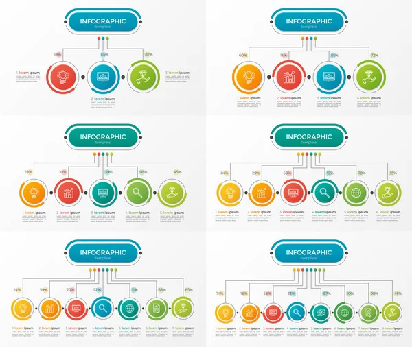 Sunu iş Infographic şablonları ile 3-8 opti ayarla — Stok Vektör