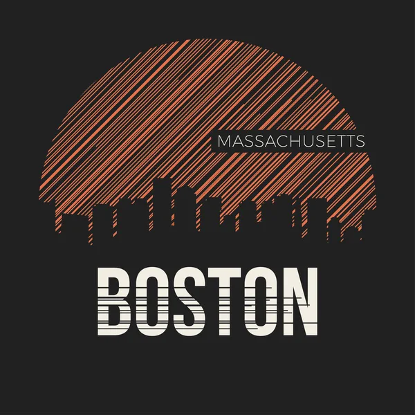 Boston City T-Shirt Design Typografie. Vektorillustration. — Stockvektor