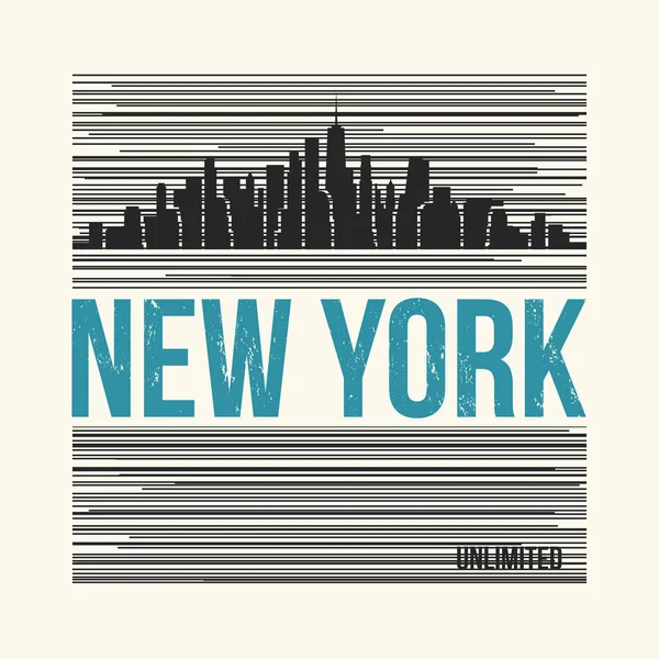 Diseño de camisetas de la ciudad de Nueva York. Ilustración vectorial . — Vector de stock